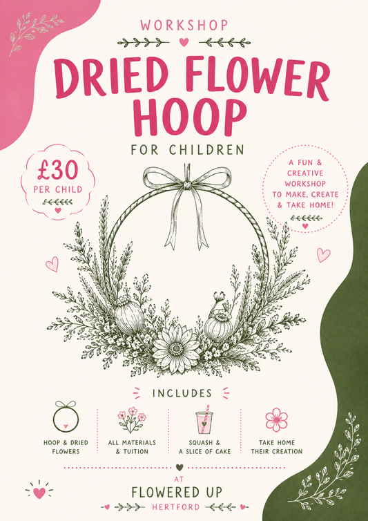 Children's Dried Flower Hoop Workshop Wednesday 30th July 2.30 pm - 4 pm