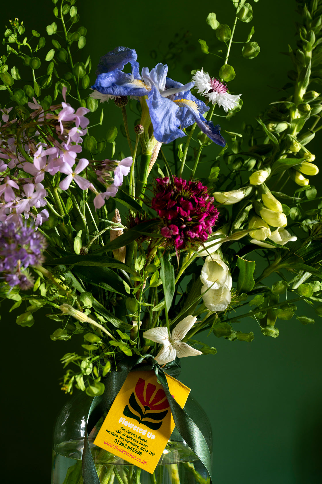 Locally Grown Flowers in a Vintage Pickle Jar