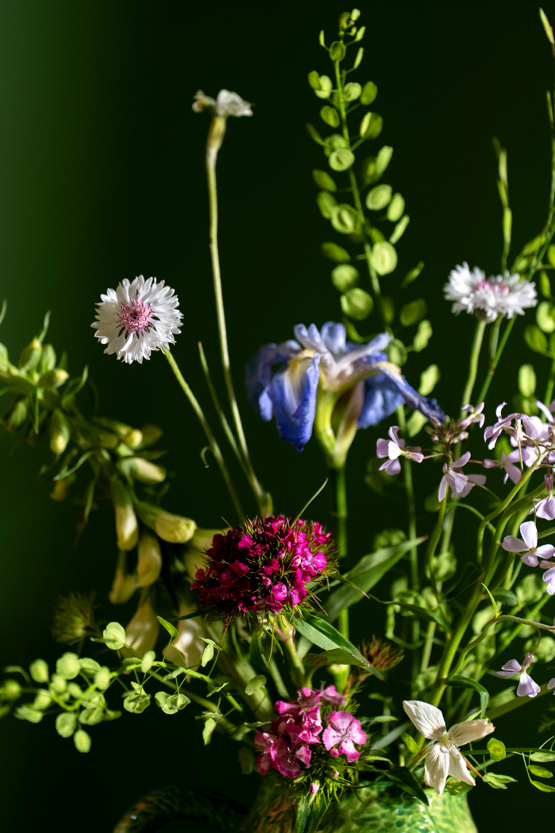 Locally Grown Flowers in a Vintage Pickle Jar