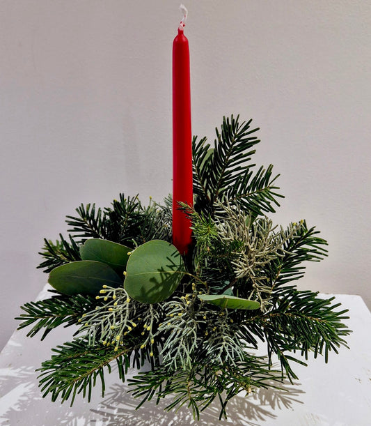 Fresh Foliage Candle Decoration