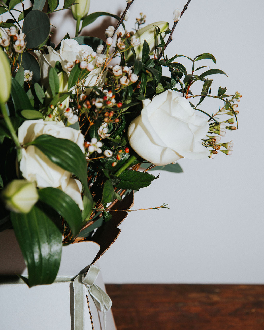 Rose and Oriental Lily Hand Tie