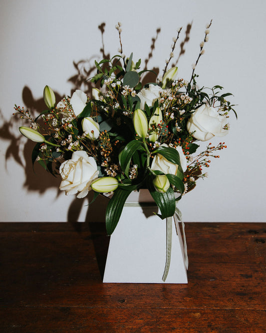 Rose and Oriental Lily Hand Tie