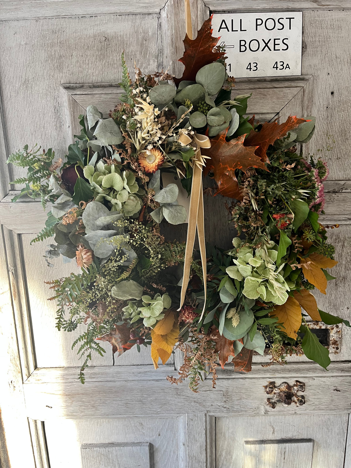 Autumn Hydrangea & Eucalyptus Wreath